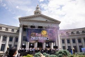 2023年6月15日，丹佛掘金队举行游行庆祝夺冠.